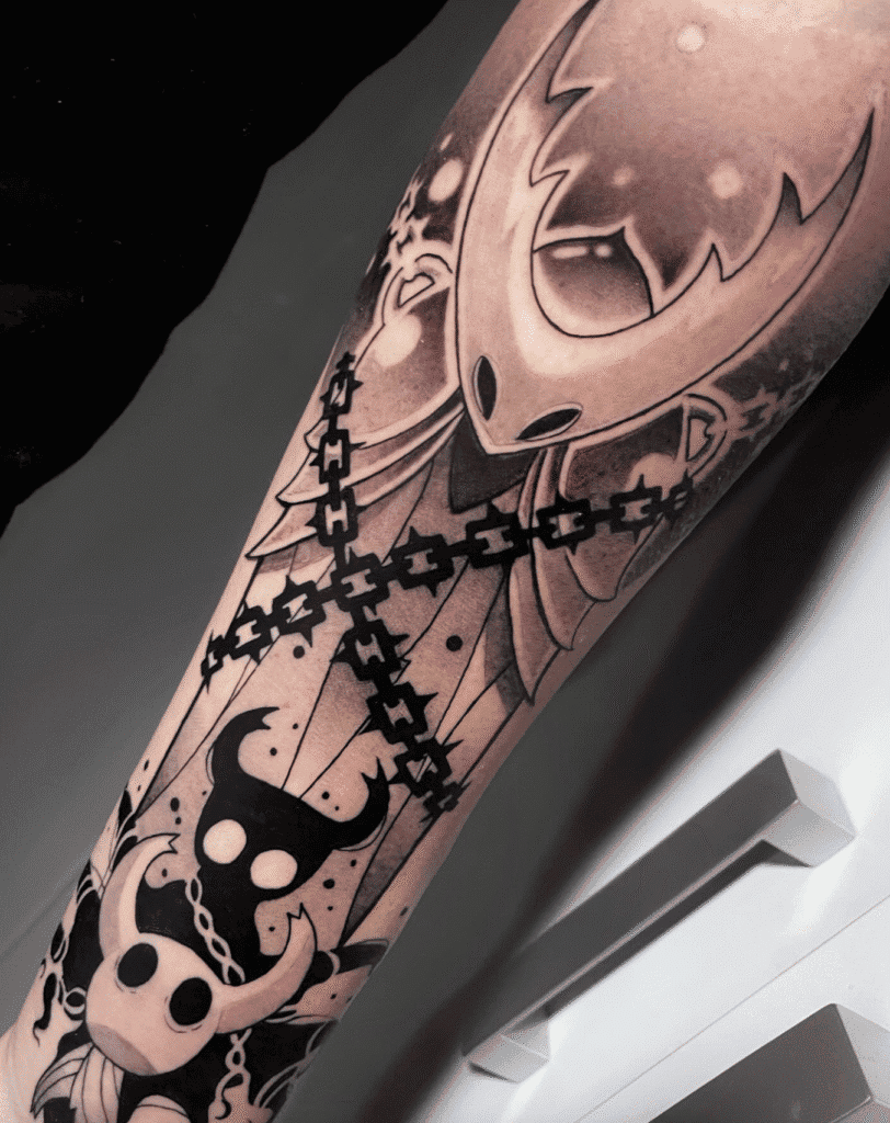 Detailed Hollow Knight Tattoo
