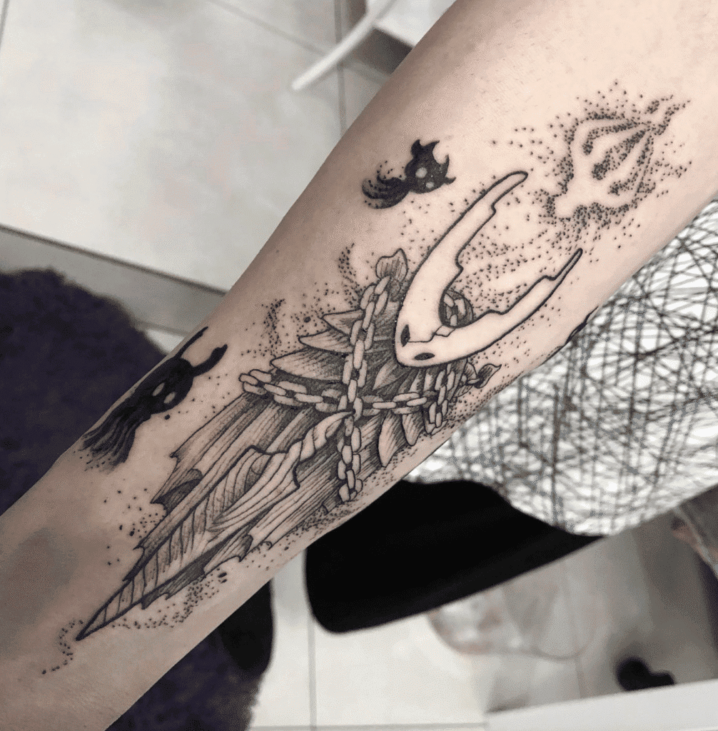 Dotted Hollow Knight Tattoo