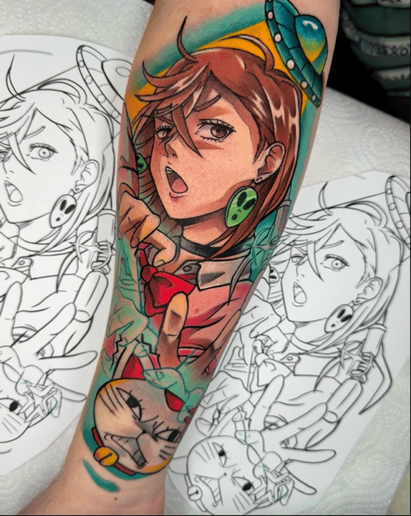 NeoTrad Momo Dandadan Tattoo