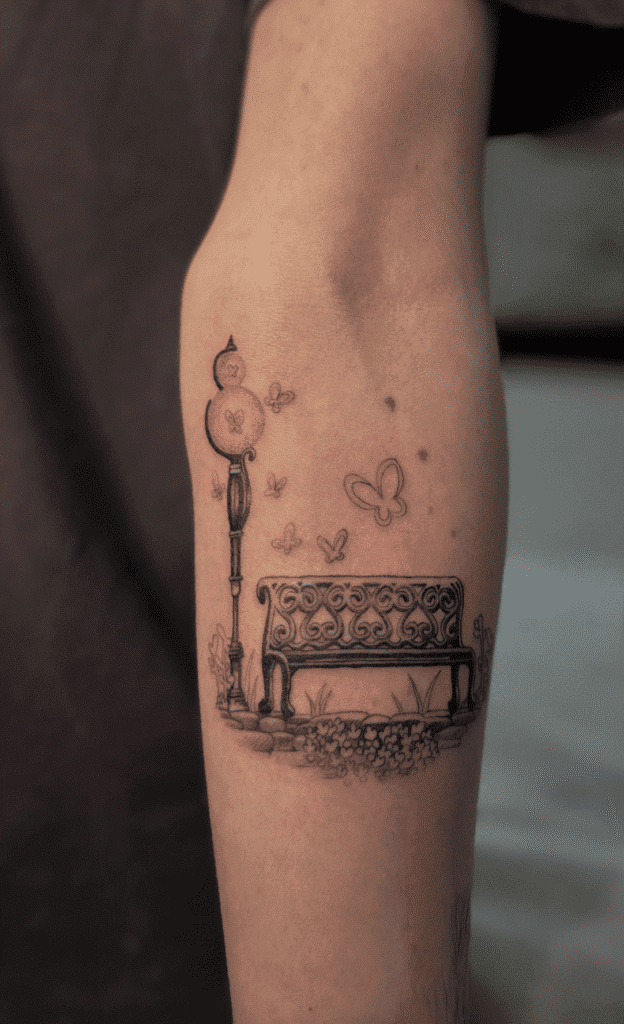 Simple Bench Hollow Knight Tattoo