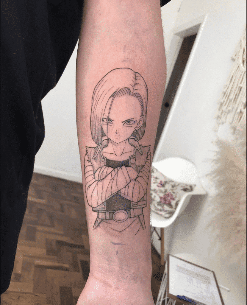 Android 18 Dragon Ball Tattoo