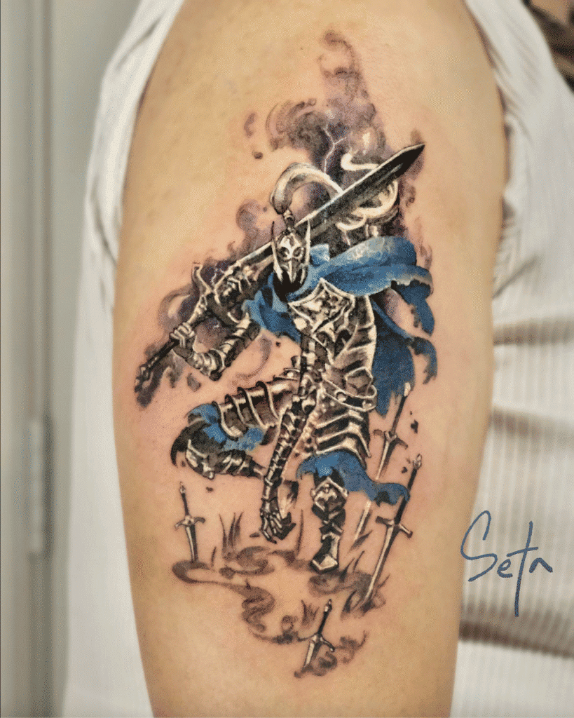 Artorias the Abysswalker Foue Soulsborne Tattoo