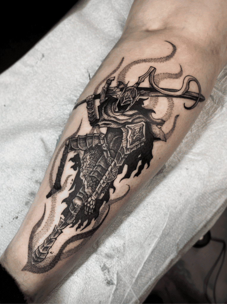 Artorias the Abysswalker Three Soulsborne Tattoo