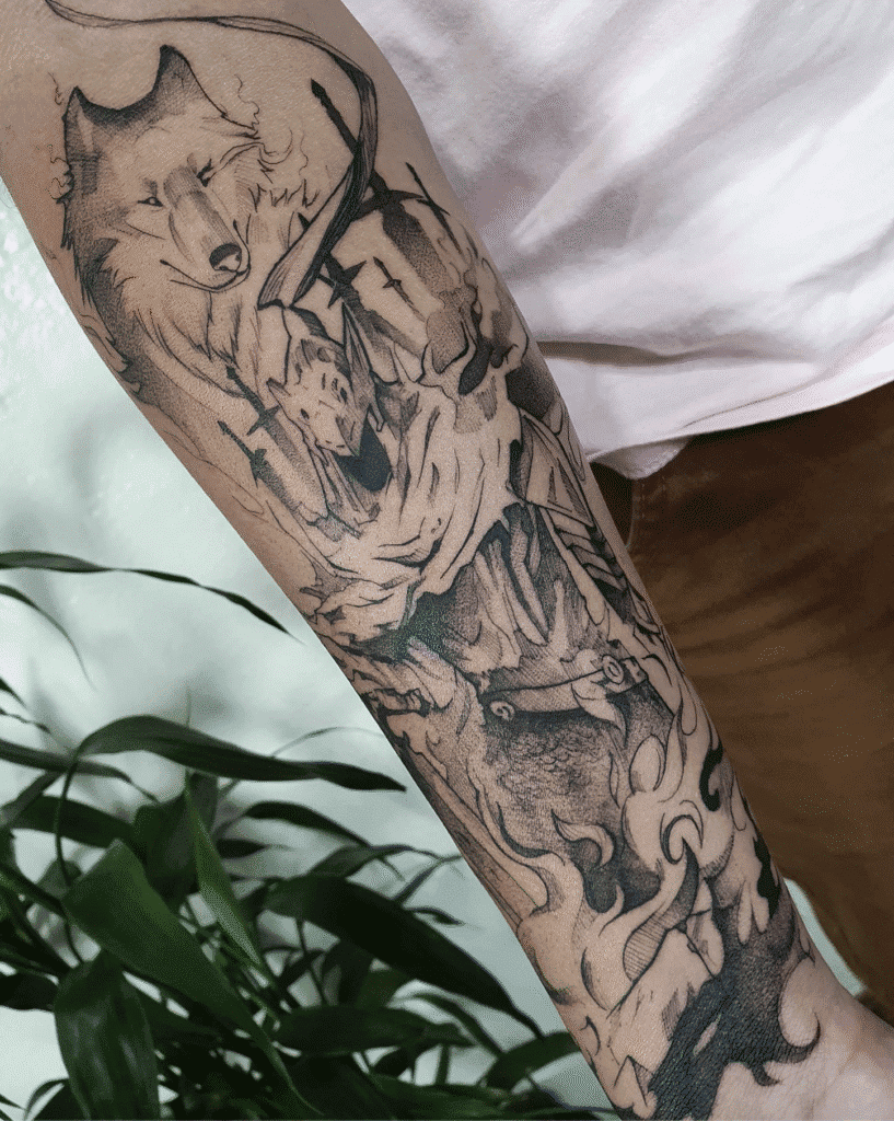 Artorias the Abysswalker Two Soulsborne Tattoo