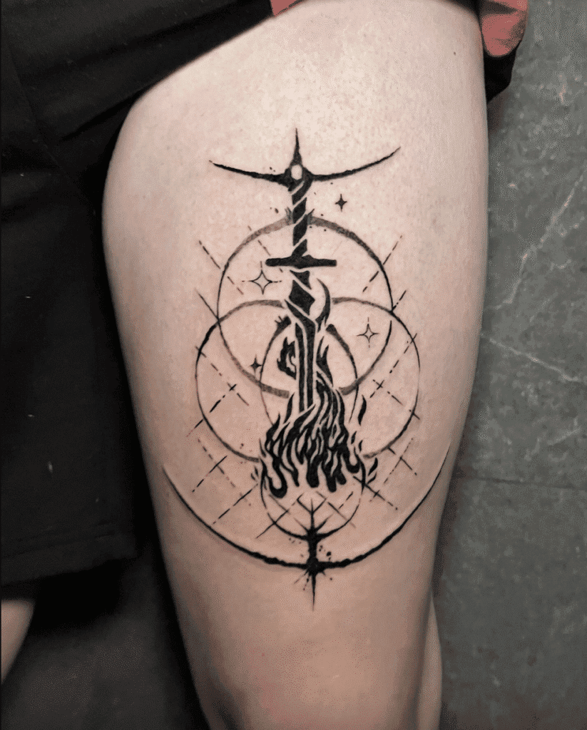 Bonfire Soulsborne Two Tattoo