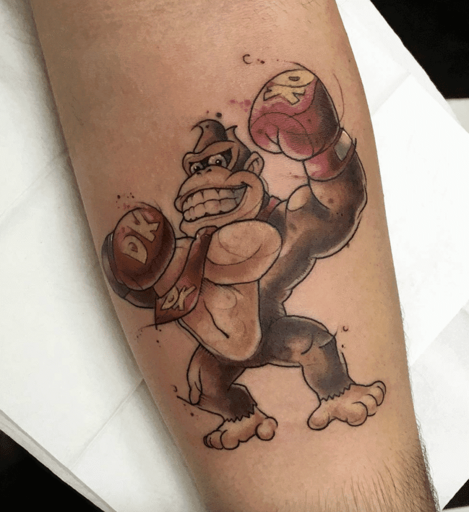 Boxing Donkey Kong Video Game Tattoo