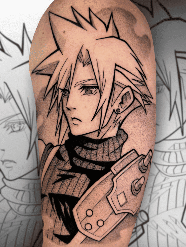 Cloud Video Game Tattoo