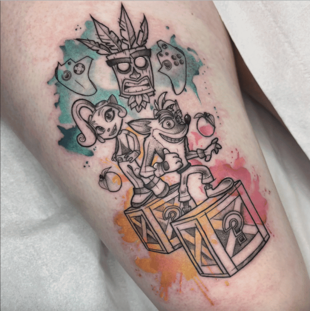 Crash Bandicoot Video Game Tattoo