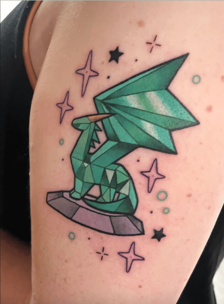 Crystal Dragon Video Game Tattoo