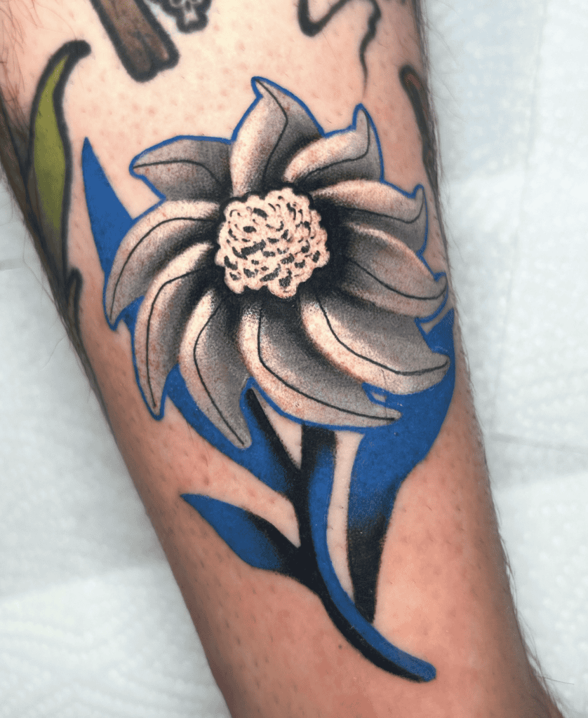 Delicate Flower Blue Hollow Knight Tattoo