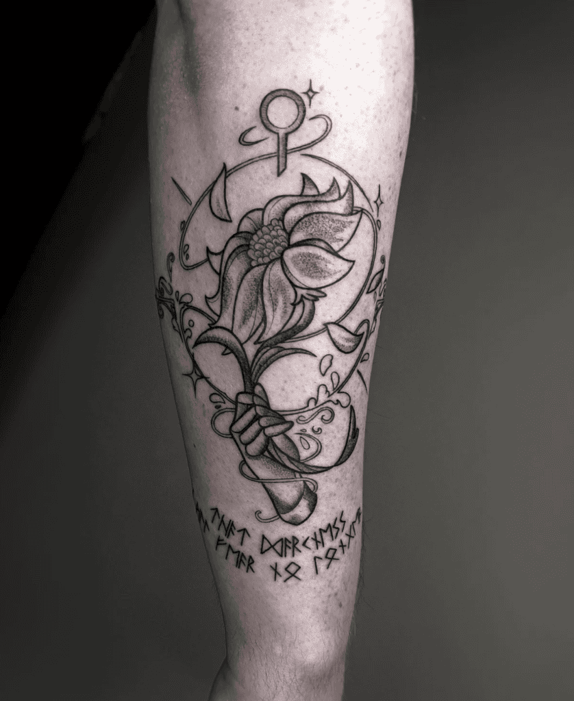Delicate Flower Simple Hollow Knight Tattoo