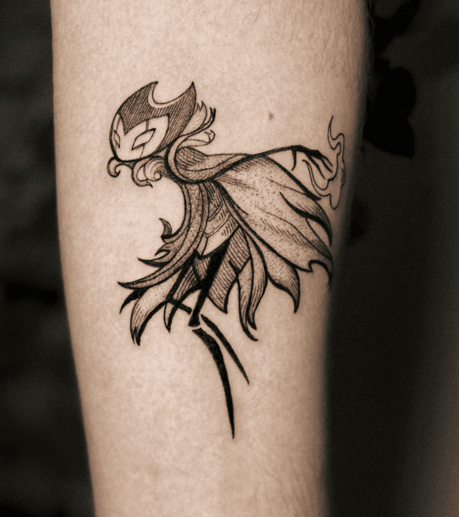 Grimm Elegant Hollow Knight Tattoo