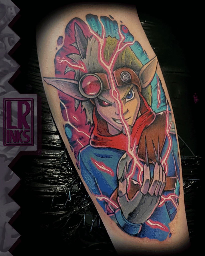 Jak and Daxter Dark Video Game Tattoo