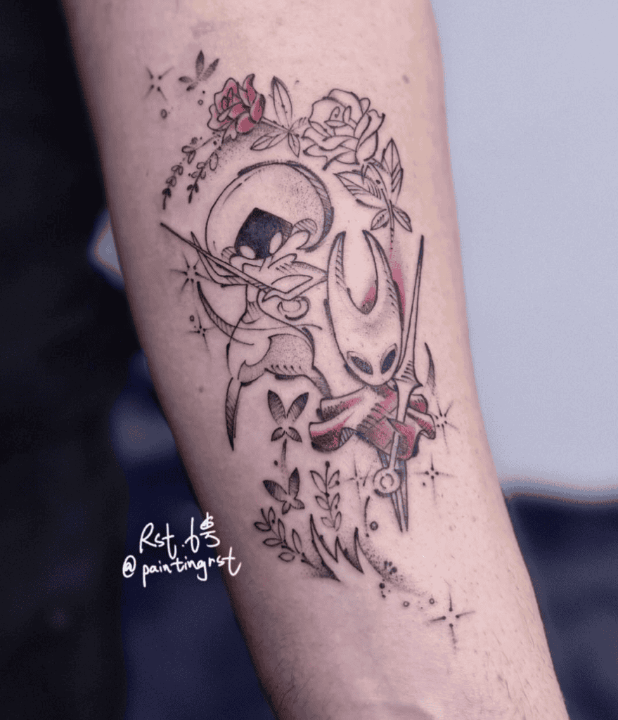 Lace Flowers Hollow Knight Tattoo