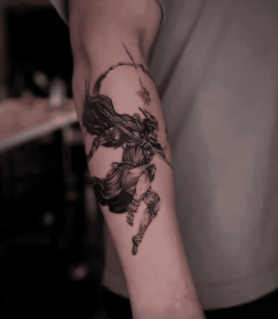 Malenia Soulsborne Three Tattoo