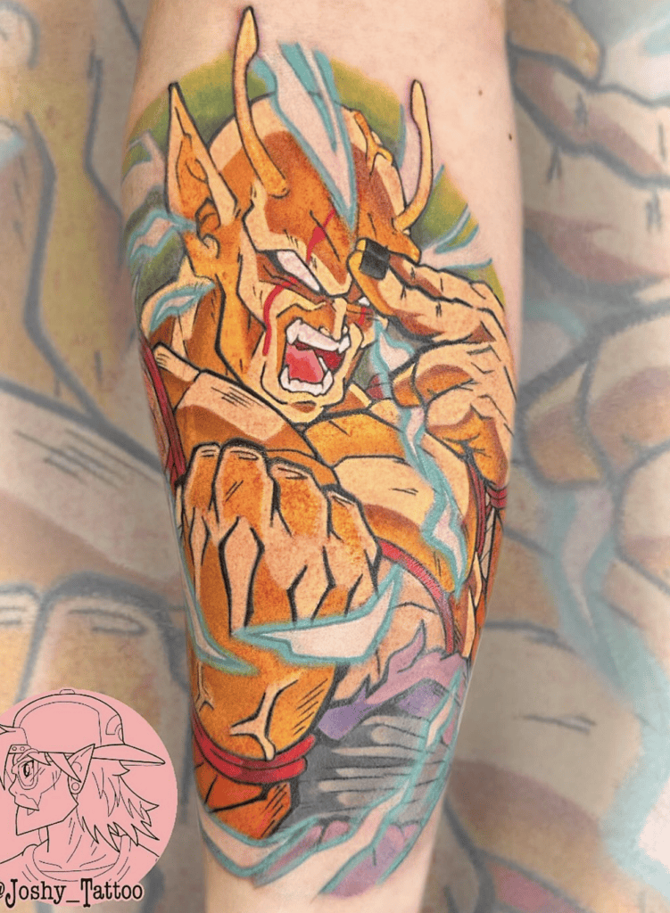 Piccolo Orange Rage Dragon Ball Tattoo