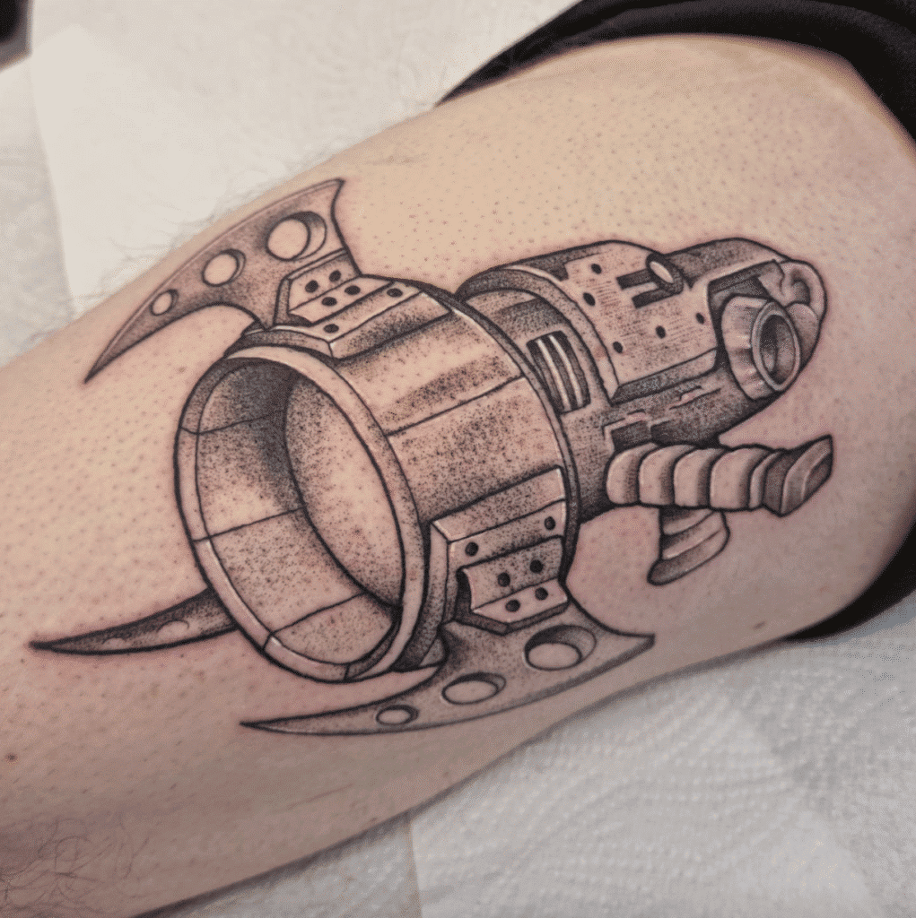 Ratchet Plasma Coil Video Game Tattoo