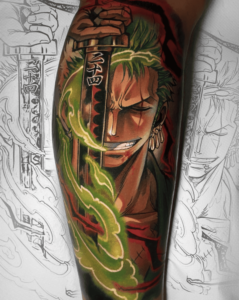 Rororona Zoro Sword One Piece Tattoo