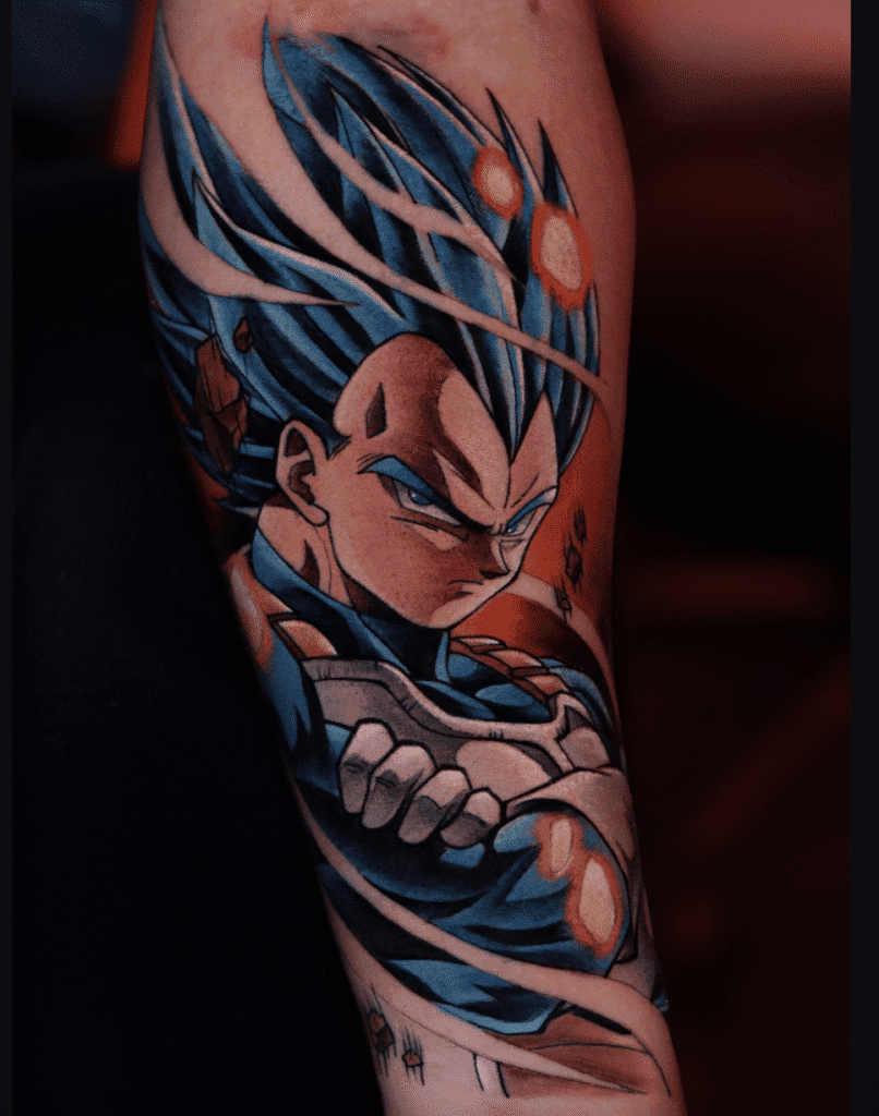 SSJ Blue Vegeta Dragon Ball Tattoo