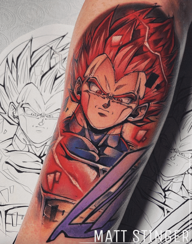 SSJ God Vegeta Dragon Ball Tattoo