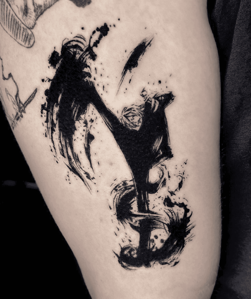 Sanji Brush Stroke One Piece Tattoo