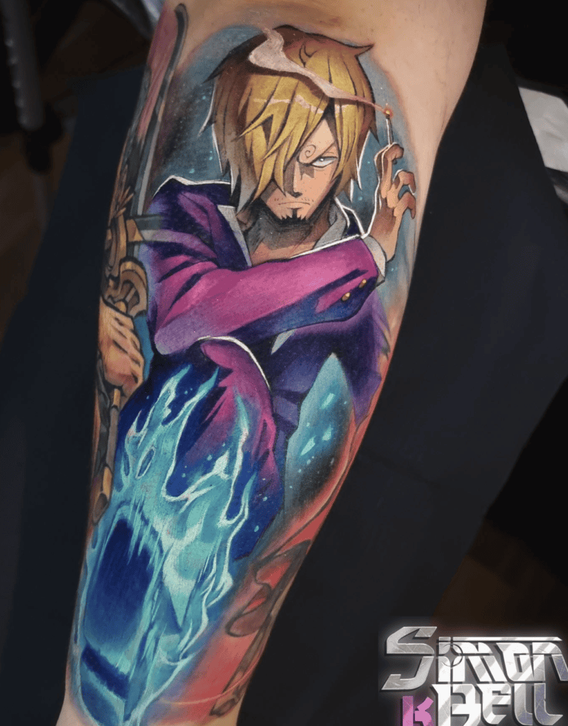 Sanji Flame One Piece Tattoo