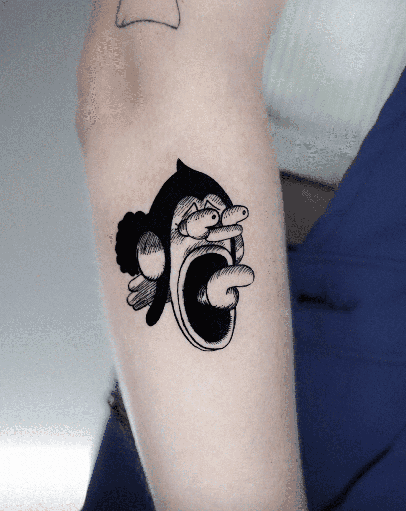 Screaming Usopp One Piece Tattoo