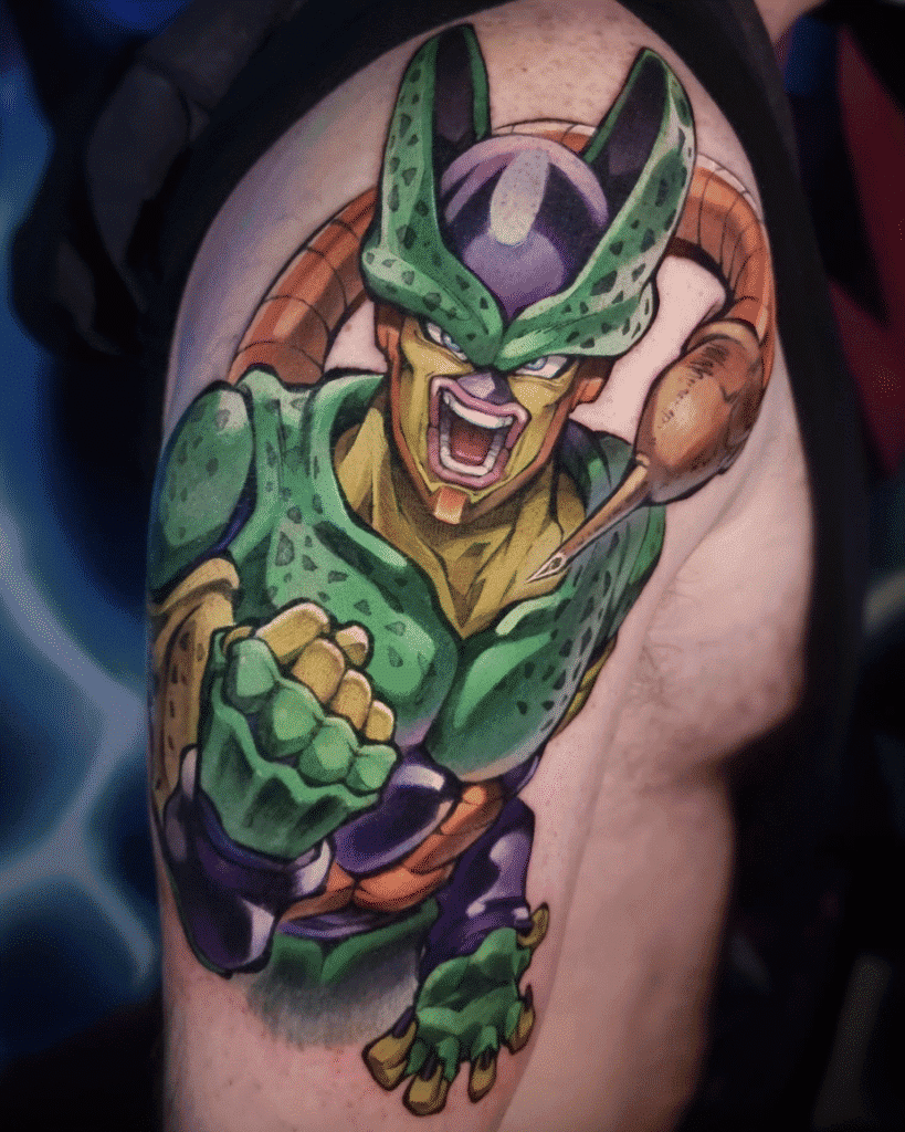 Semi-Perfect Cell Dragon Ball Tattoo