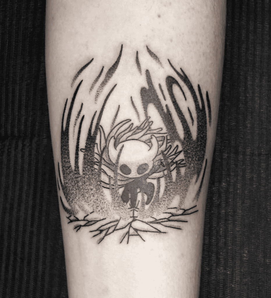 Spell Decending Hollow Knight Tattoo