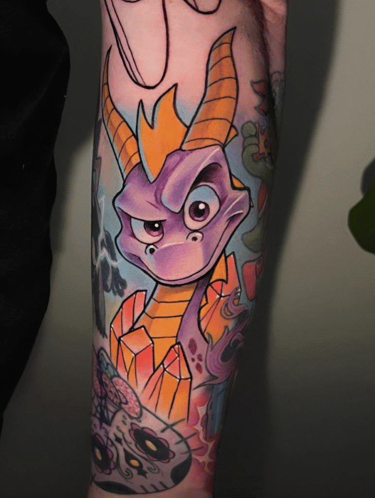 Spryo the Dragon Video Game Tattoo
