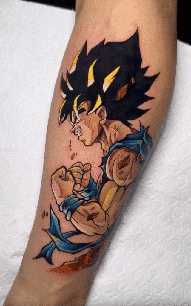 Transforming Son Goku Dragon Ball Tattoo