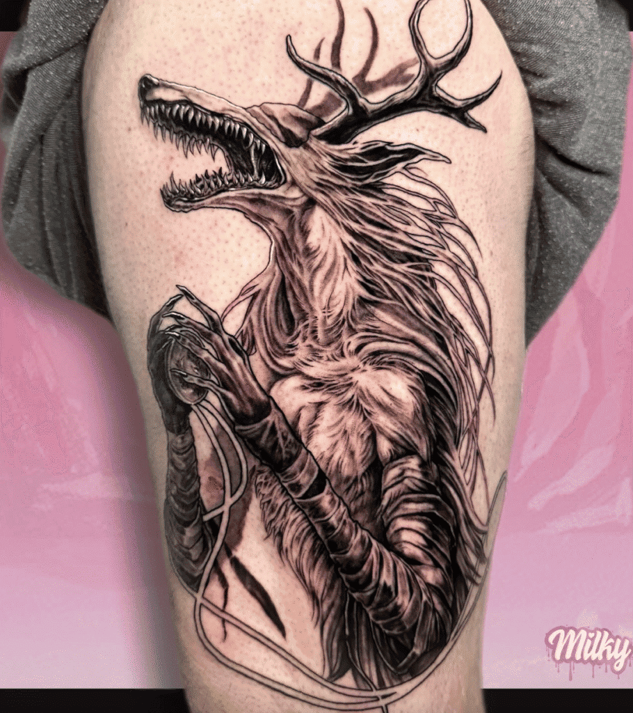 Vicar Amelia Three Soulsborne Tattoo