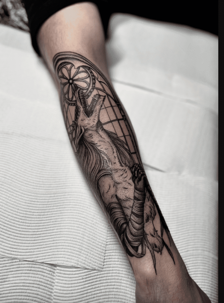 Vicar Amelia Two Soulsborne Tattoo