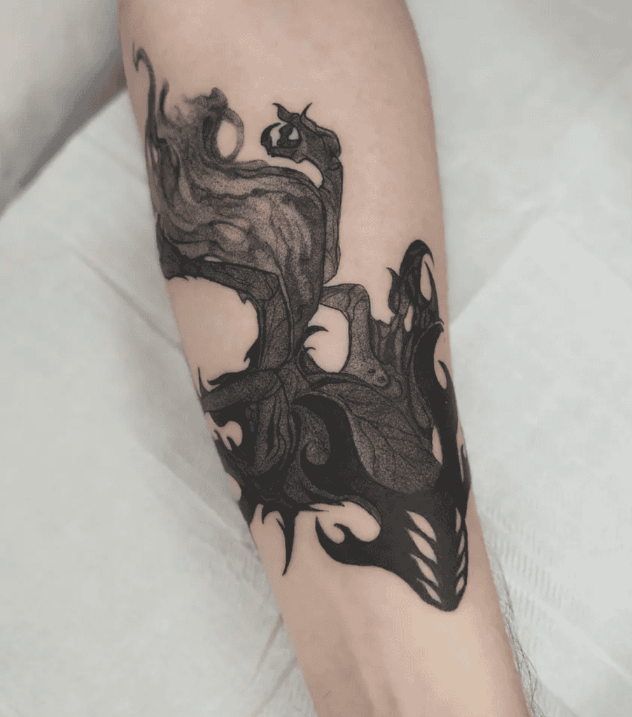 Void Given Focus Fall Hollow Knight Tattoo
