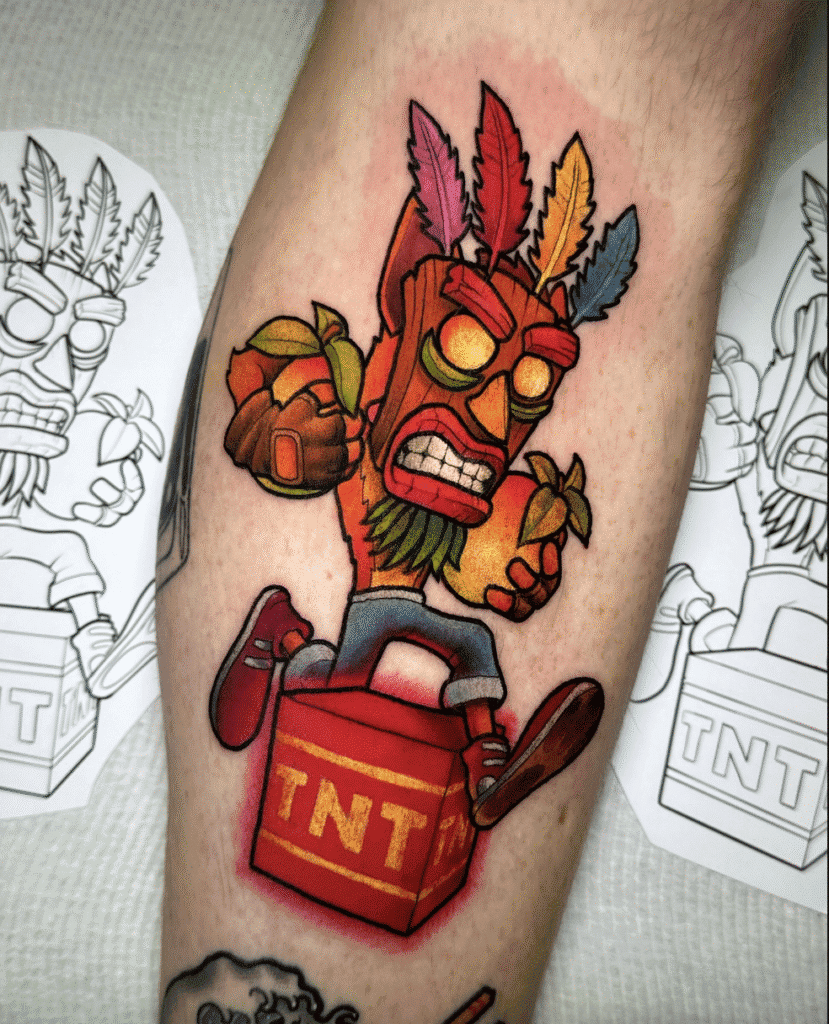 Wumpa Fruit Crash Bandicoot Video Game Tattoo