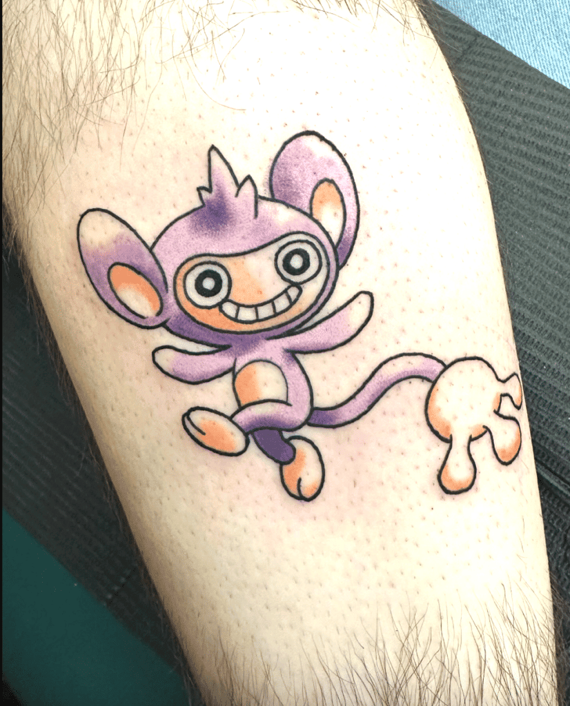 Aipom Classic Johto Pokémon Tattoo