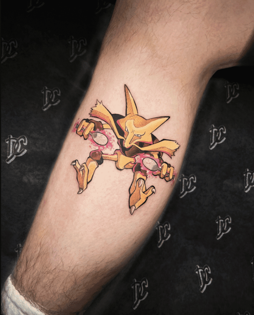 Alakazam Psychic Johto Pokémon Tattoo