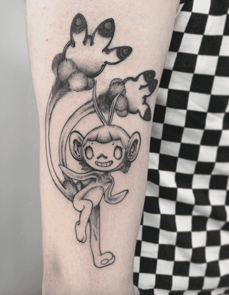 Ambipom Style Sinnoh Pokémon Tattoo