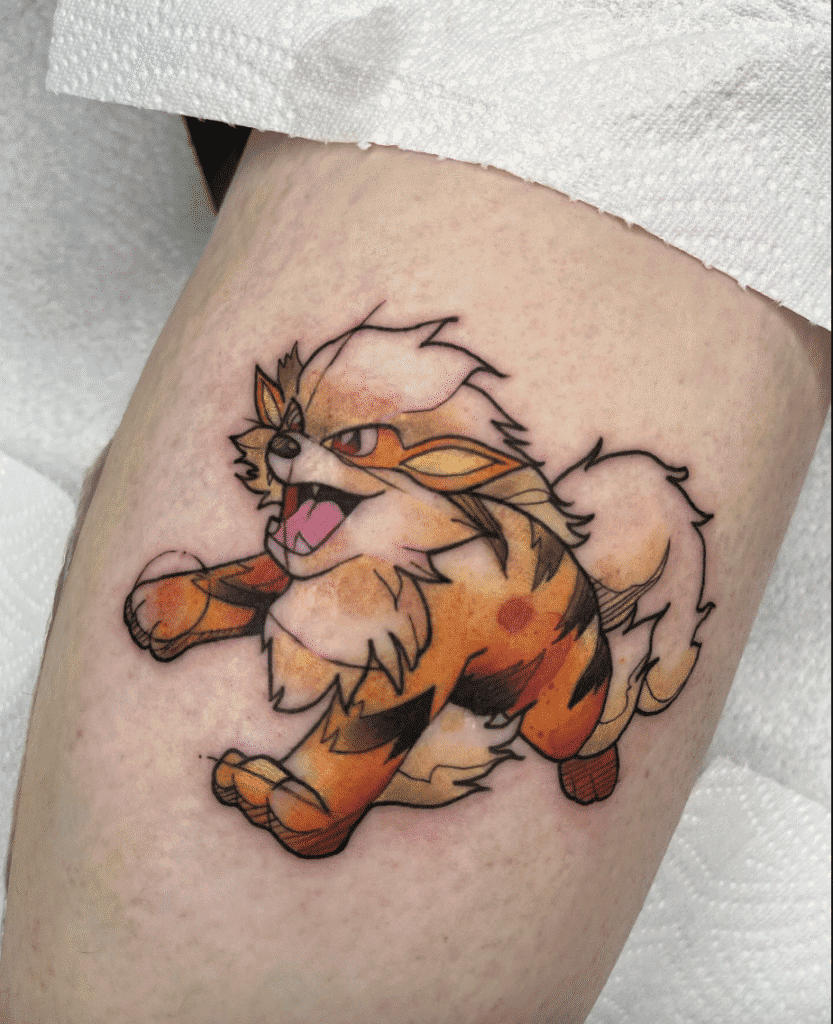 Arcanine Johto Pokémon Tattoo
