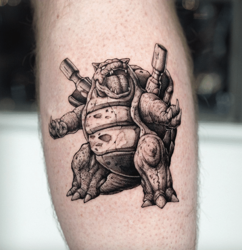 Blastoise Tough Johto Pokémon Tattoo