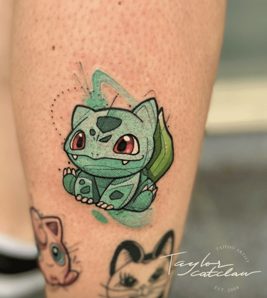 Bulbasaur Colour Johto Pokémon Tattoo