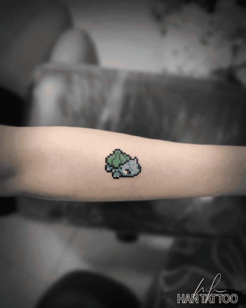 Bulbasaur Pixel Johto Pokémon Tattoo