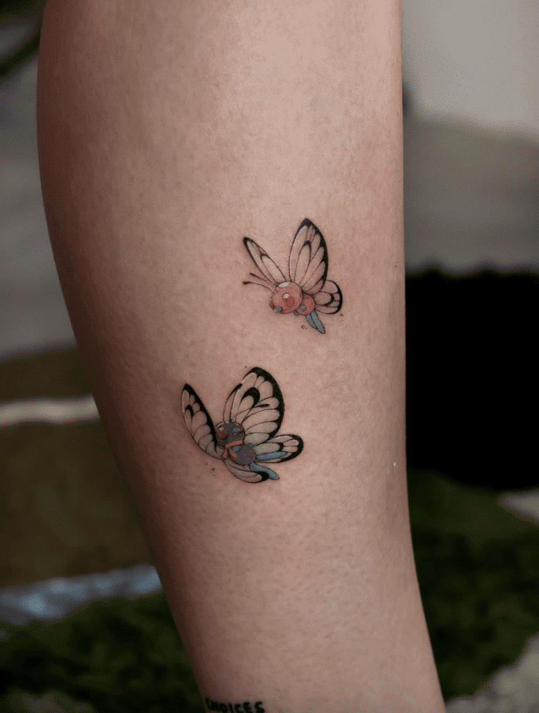 Butterfree Pink Johto Pokémon Tattoo