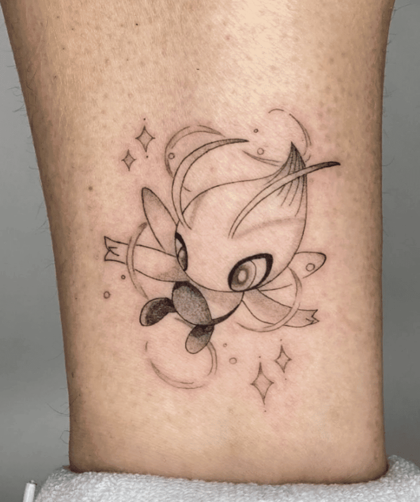 Celebi Fly Johto Pokémon Tattoo