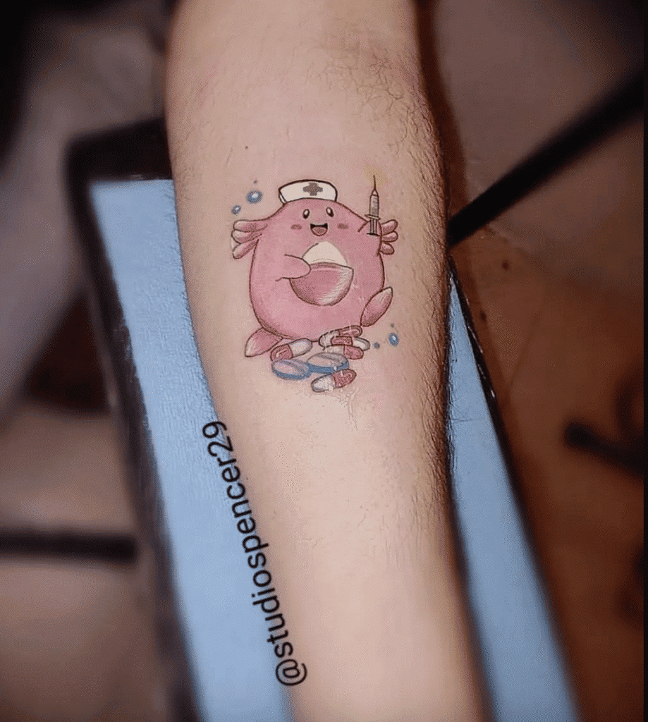 Chansey Doctor Johto Pokémon Tattoo