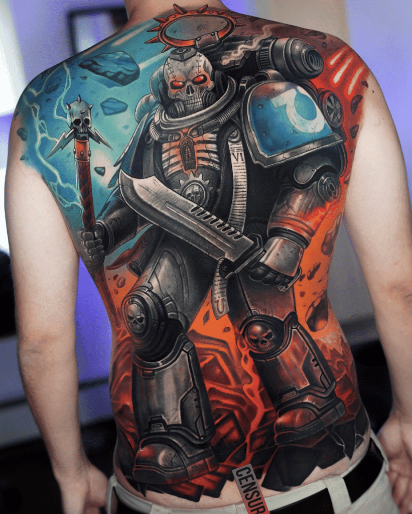 Chaplain Warhammer Big 40k Tattoo