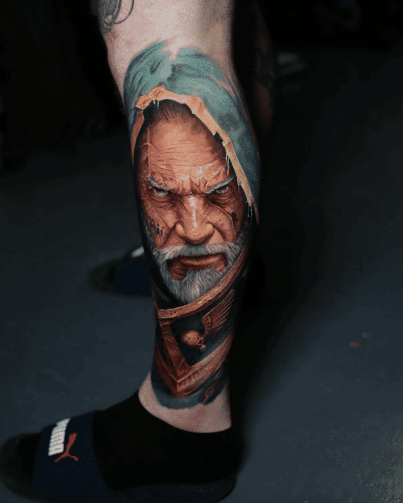 Chaplain Warhammer Realistic 40k Tattoo