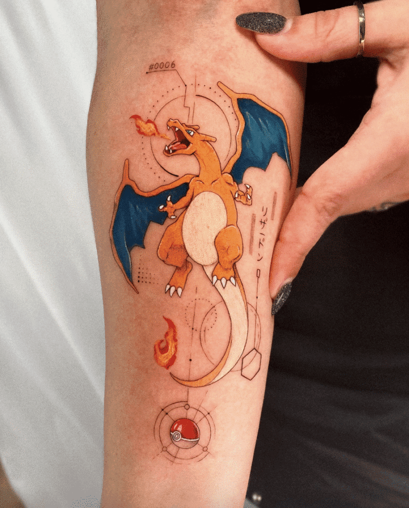 Charizard Fly Johto Pokémon Tattoo