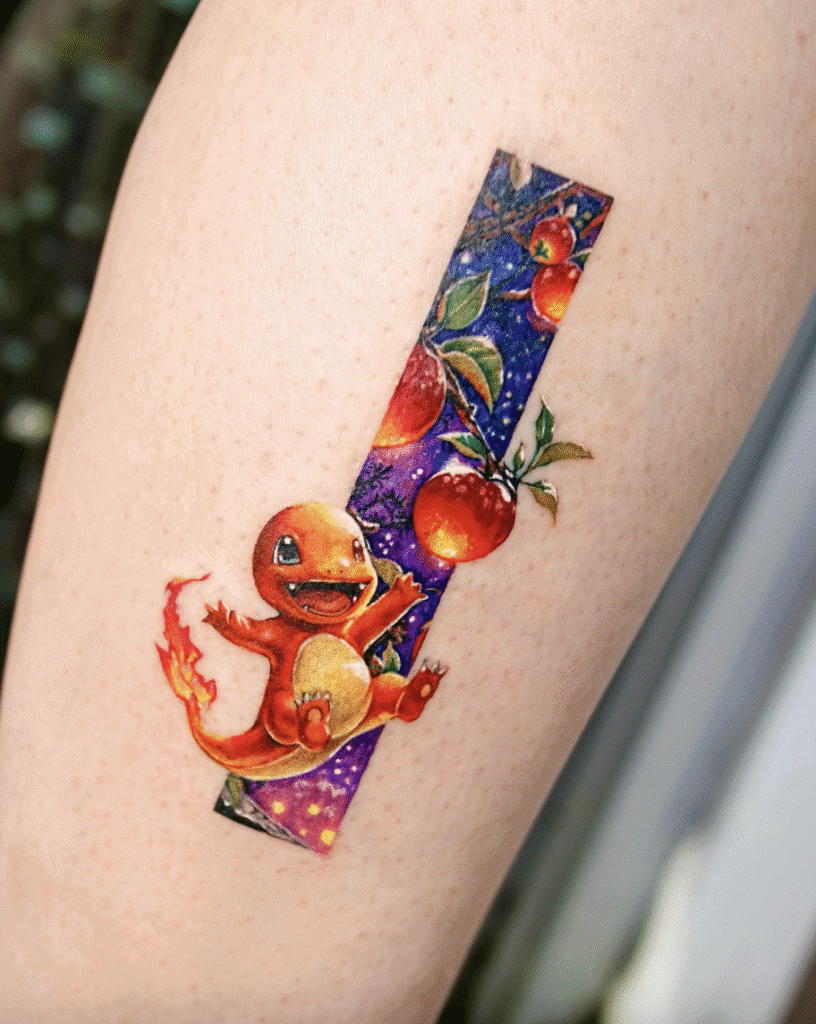 Charmander Frame Johto Pokémon Tattoo
