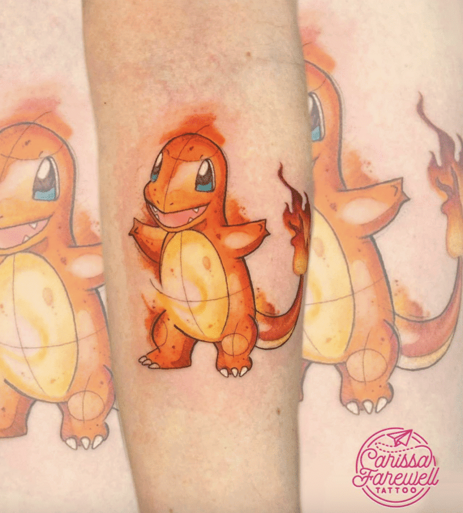 Charmander Johto Pokémon Tattoo